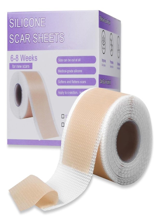 Jconly Silicone Scar Sheets for C-Section & Surgery - 2M Roll (1.6"x80") - Reusable & Hypoallergenic Scar Tape to Fade Scars from Acne, Burns, Keloid | Doctor Recommended - Image 1